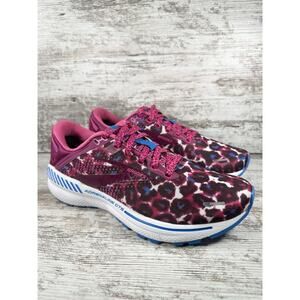 UNWORN Women's Brooks Adrenaline GTS 22 Pink Leopard Print Running Shoes Sz 9.5B